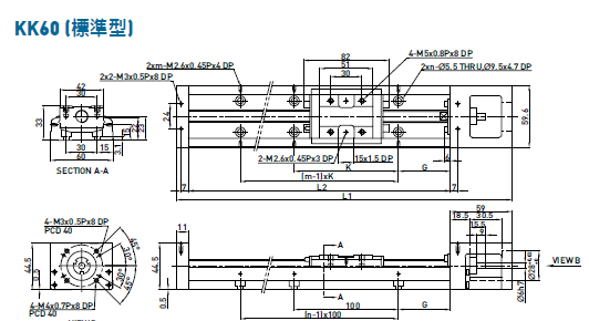 上銀KK60線性模組圖 上銀KK60線性模組圖